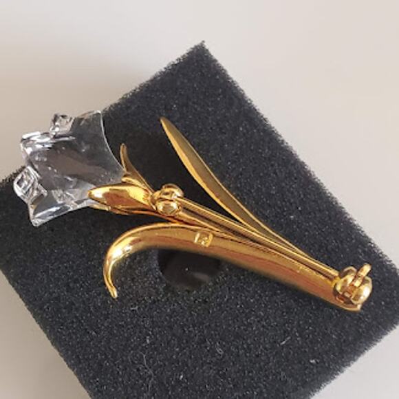 Vintage Swarovski‎ Crystal Memories Mini Lily Flower Brooch 90's Swan Signed - Picture 4 of 5